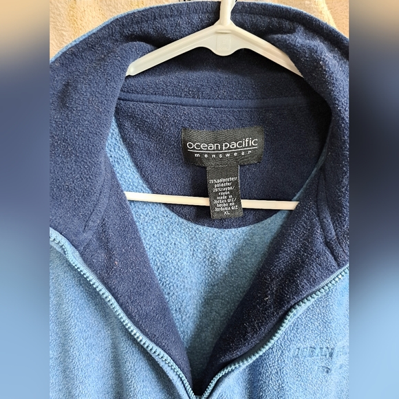 Ocean Pacific Menswear Blue Half Zip Pullover Sweater - Picture 4 of 9